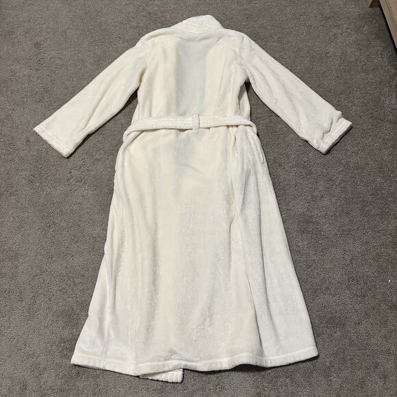 Eberjey Women Small Robe Chalet Belted Plush Cloud Ivory - Picture 3 of 10